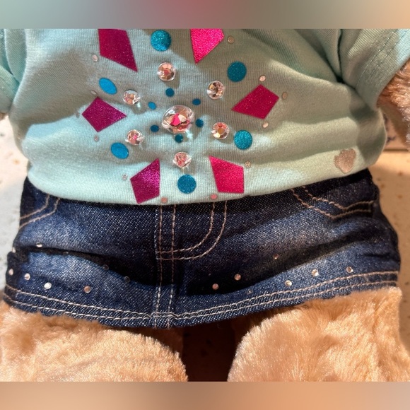 Build-A-Bear Snowflake Crystal Top, Jean Skirt & Pink Shoes, Bunny NOT Included‎ - Picture 12 of 13